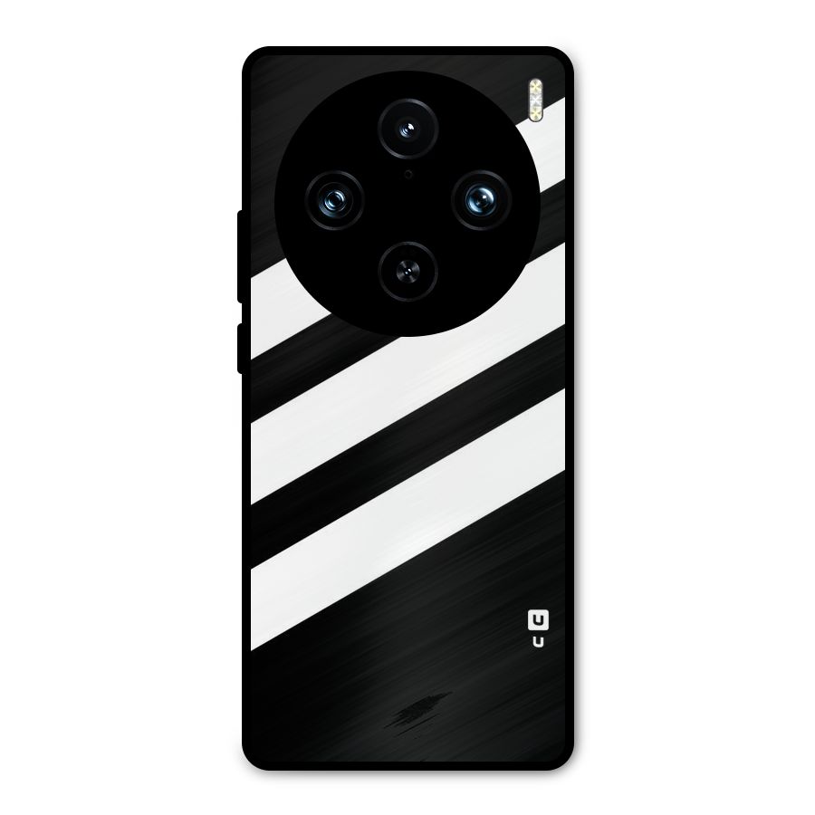 Diagonal Classic Stripes Metal Back Case for Vivo X100 Pro