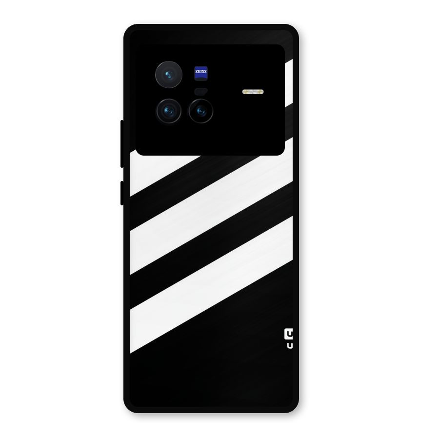 Diagonal Classic Stripes Metal Back Case for Vivo X80