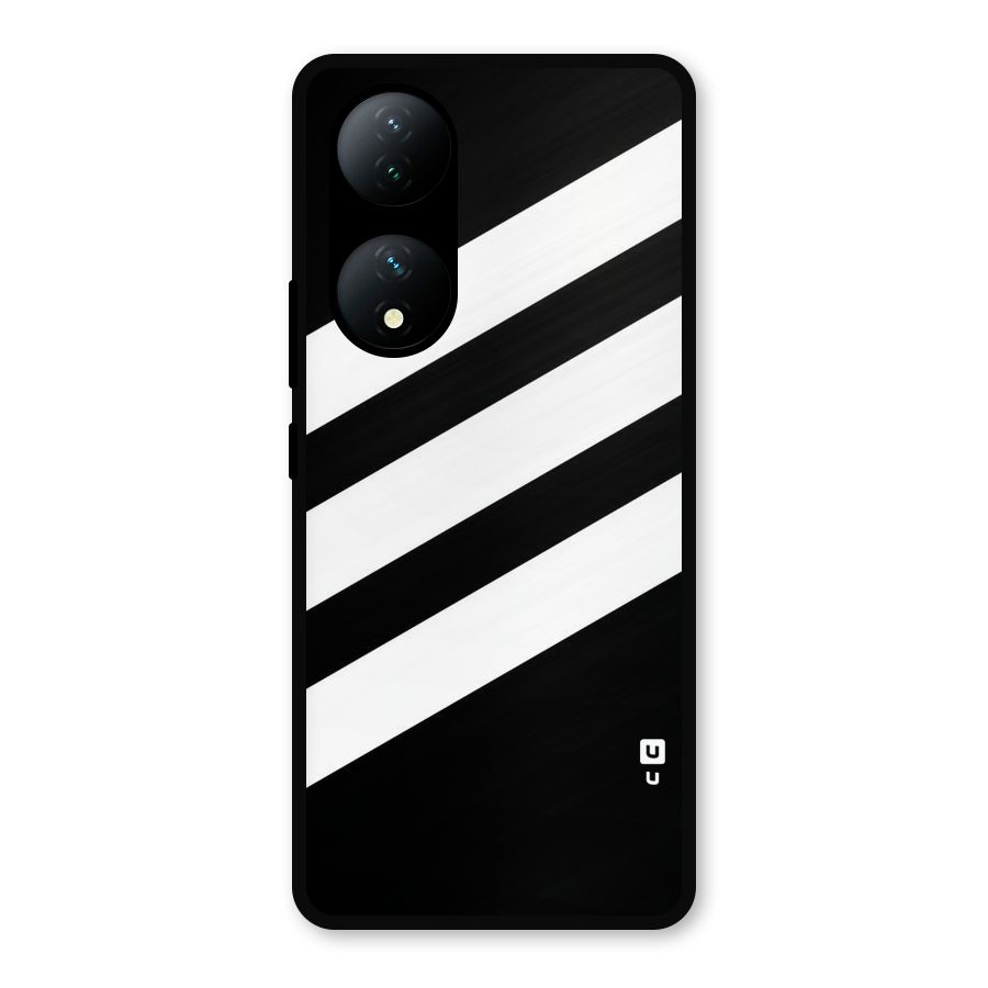 Diagonal Classic Stripes Metal Back Case for Vivo Y100