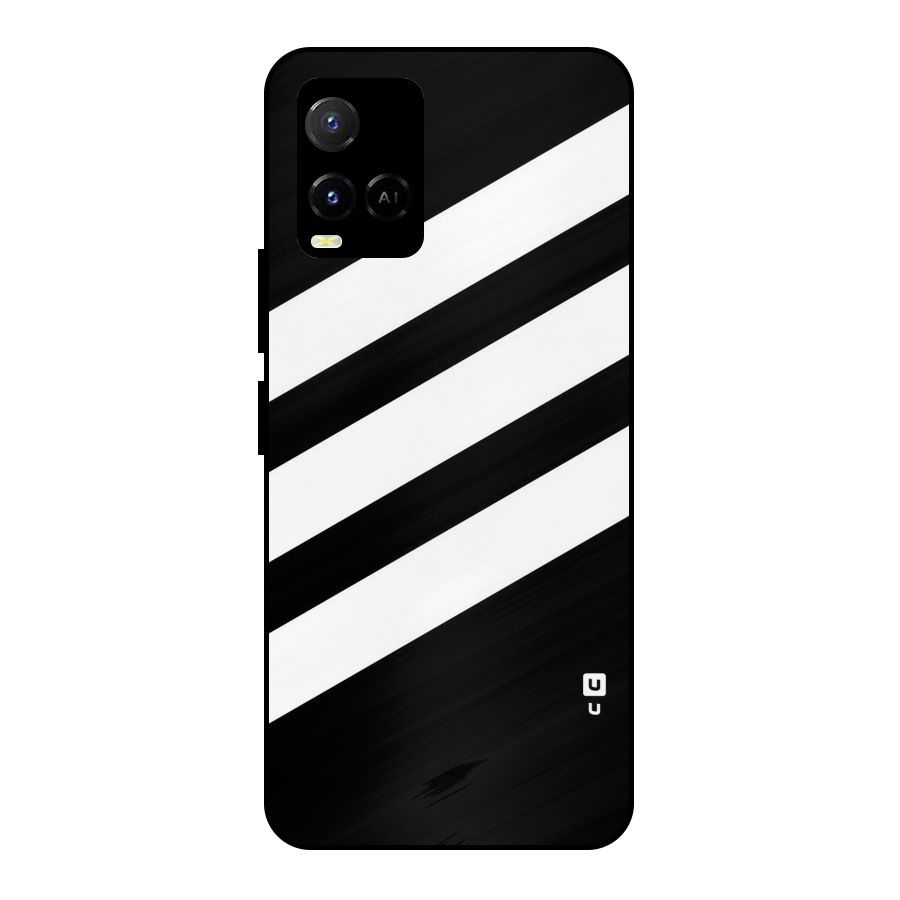 Diagonal Classic Stripes Metal Back Case for Vivo Y21T