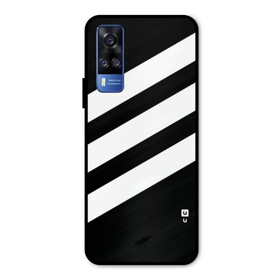 Diagonal Classic Stripes Metal Back Case for Vivo Y51A