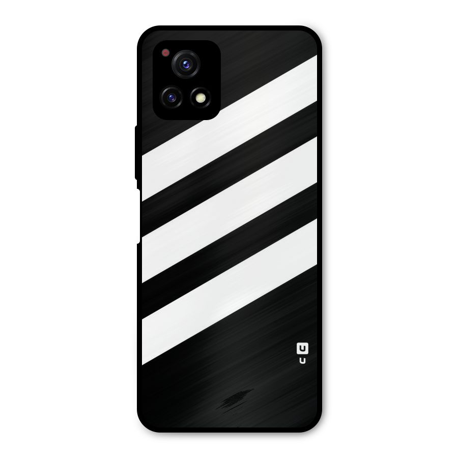 Diagonal Classic Stripes Metal Back Case for Vivo Y72 5G