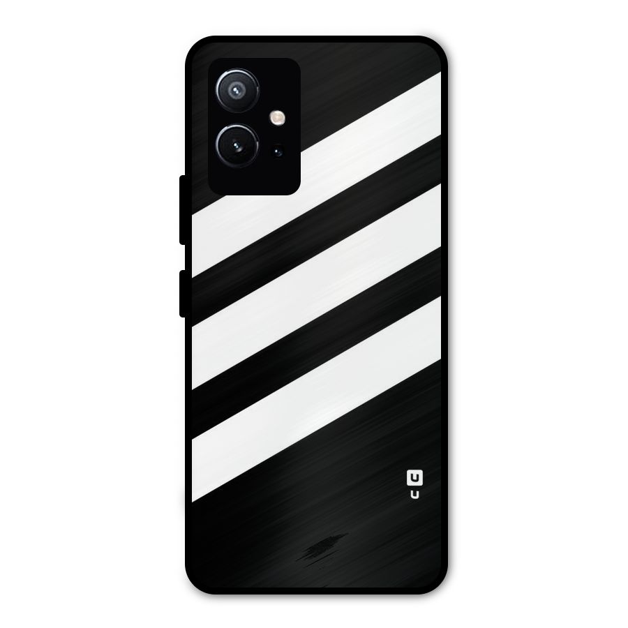 Diagonal Classic Stripes Metal Back Case for Vivo Y75 5G
