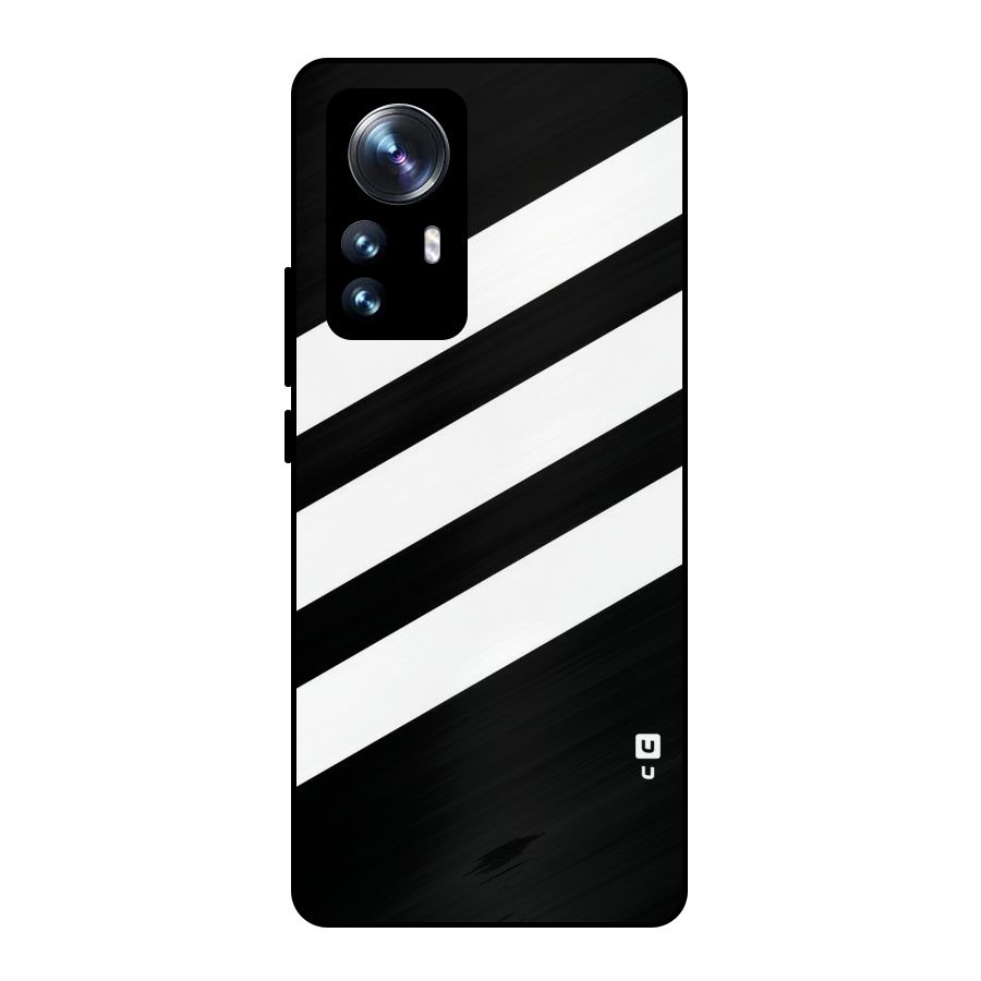 Diagonal Classic Stripes Metal Back Case for Xiaomi 12 Pro