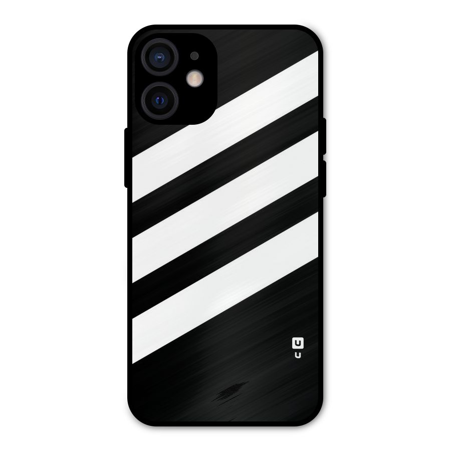 Diagonal Classic Stripes Metal Back Case for iPhone 12 Mini