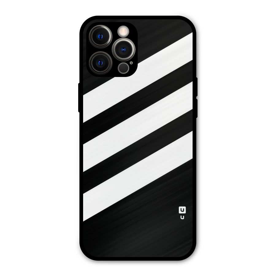 Diagonal Classic Stripes Metal Back Case for iPhone 12 Pro Max