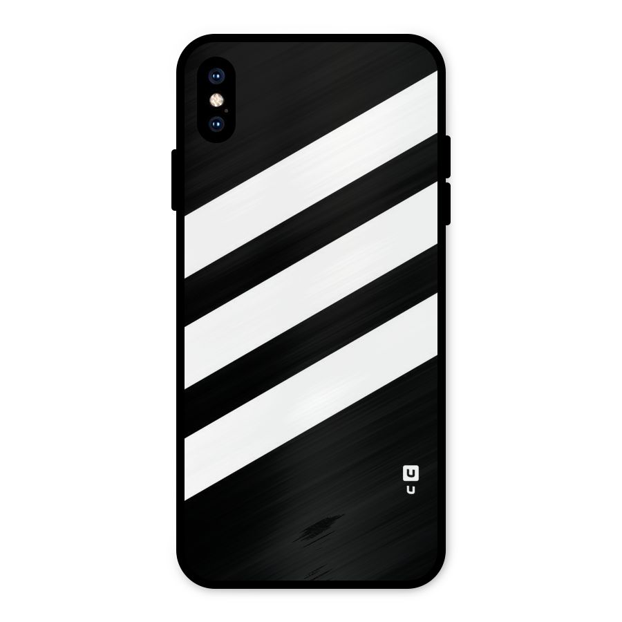 Diagonal Classic Stripes Metal Back Case for iPhone XS Max
