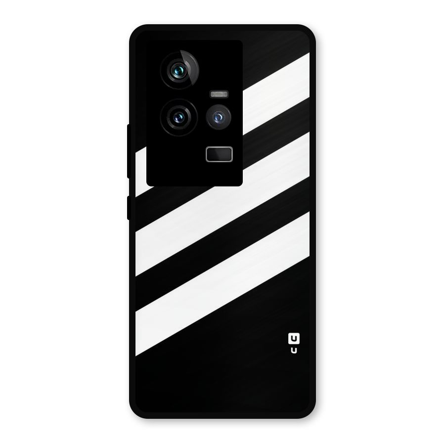 Diagonal Classic Stripes Metal Back Case for iQOO 11 5G