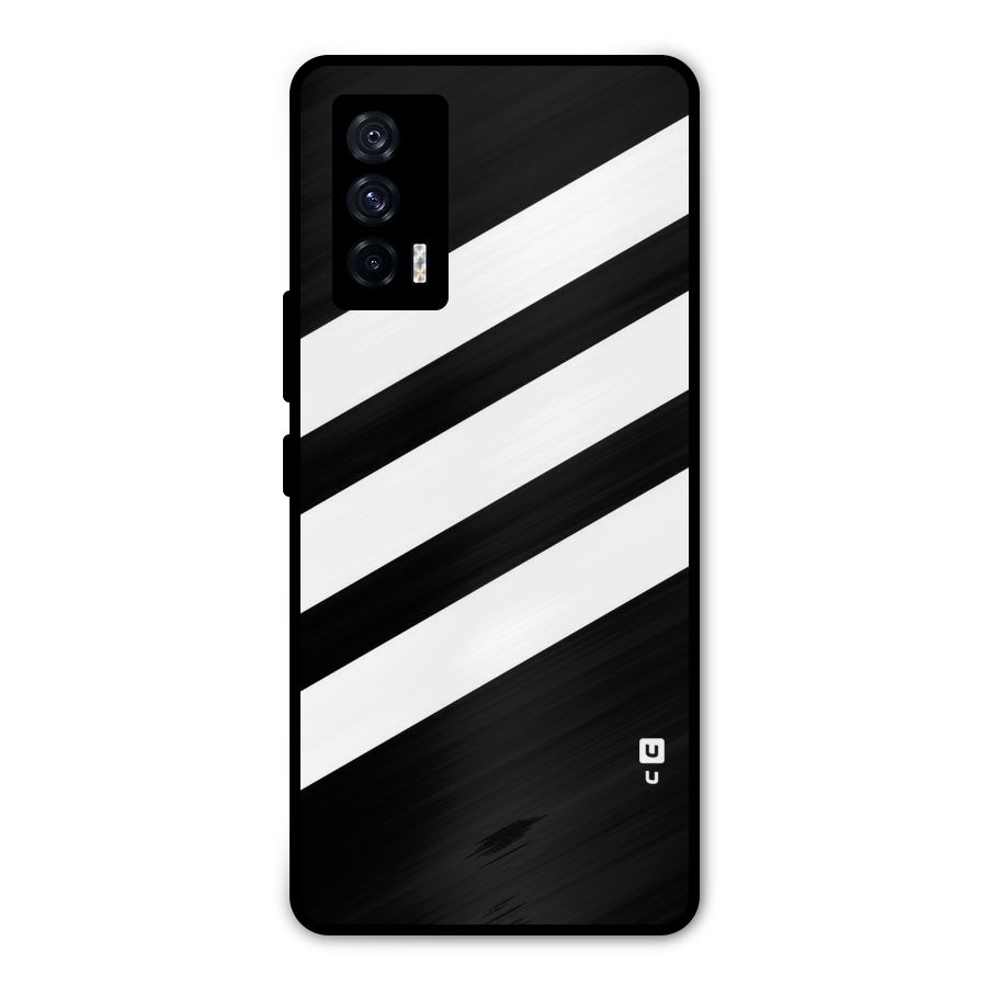 Diagonal Classic Stripes Metal Back Case for iQOO 7 5G