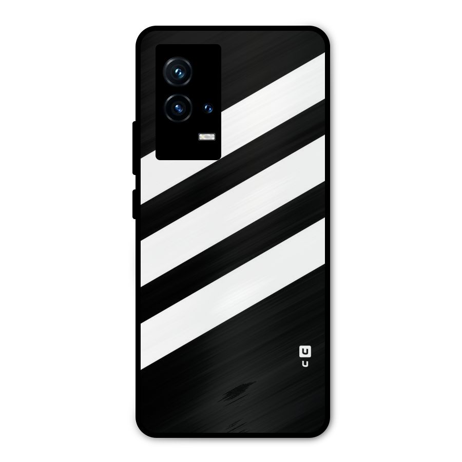 Diagonal Classic Stripes Metal Back Case for iQOO 9 5G