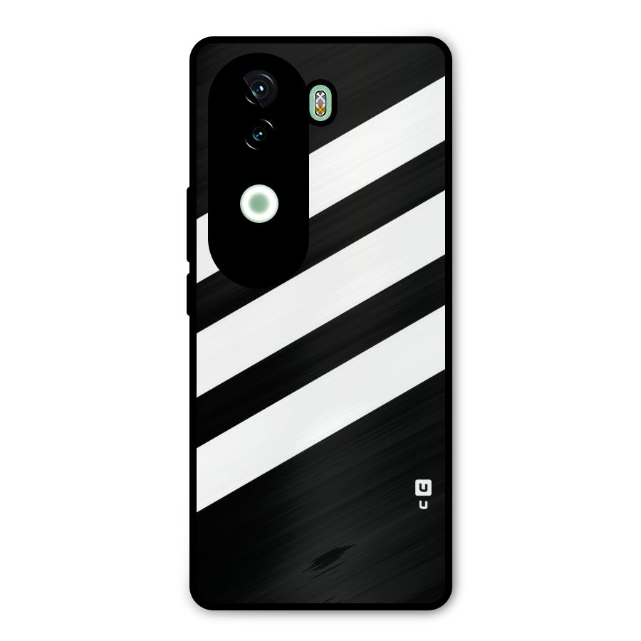 Diagonal Classic Stripes Metal Back Case for iQOO Z9s