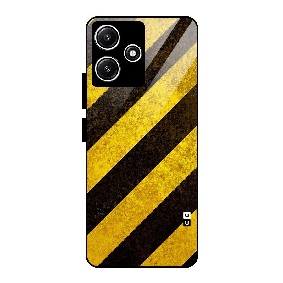 Diagonal Road Pattern Glass Back Case for Redmi 12 5G