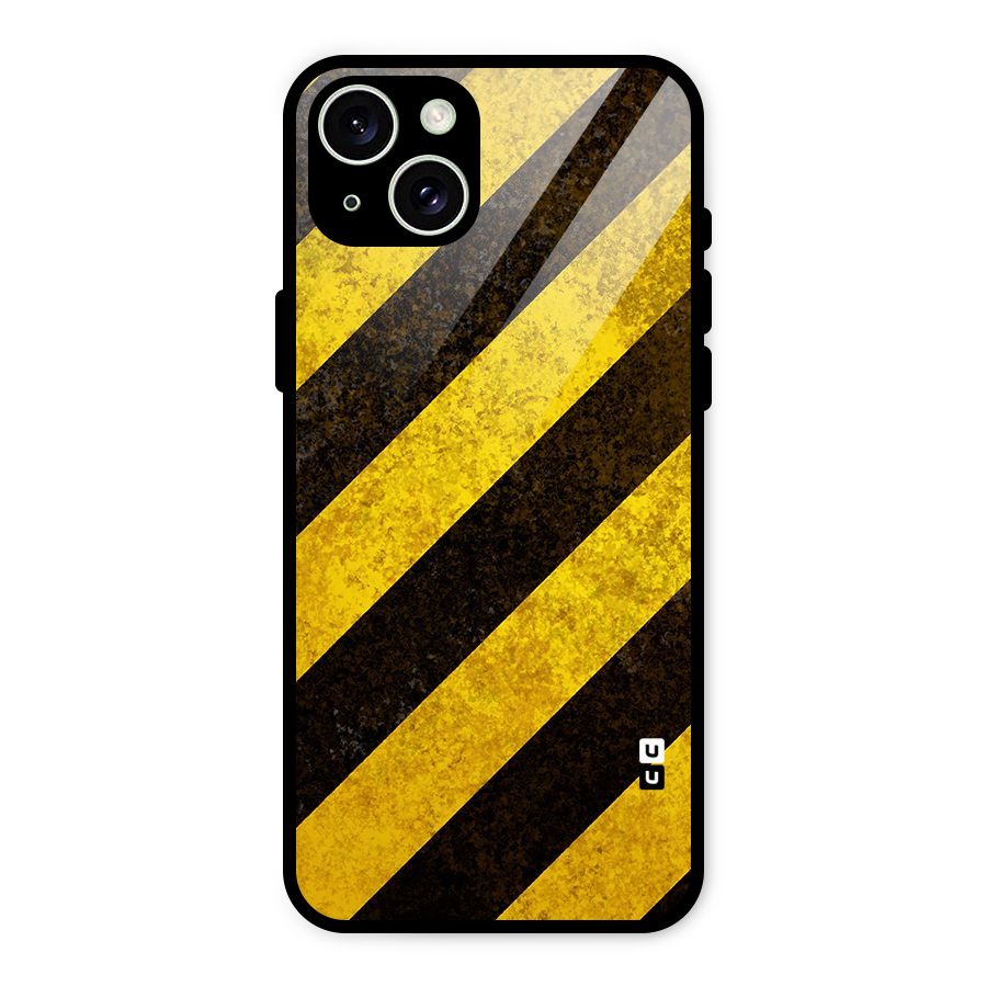 Diagonal Road Pattern Glass Back Case for iPhone 15 Plus