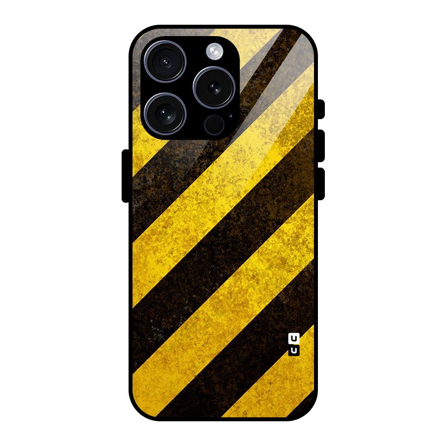 Diagonal Road Pattern Glass Back Case for iPhone 15 Pro