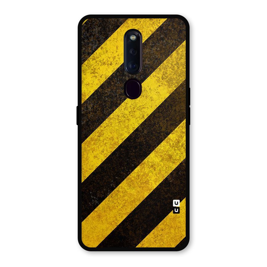 Diagonal Road Pattern Metal Back Case for Oppo F11 Pro