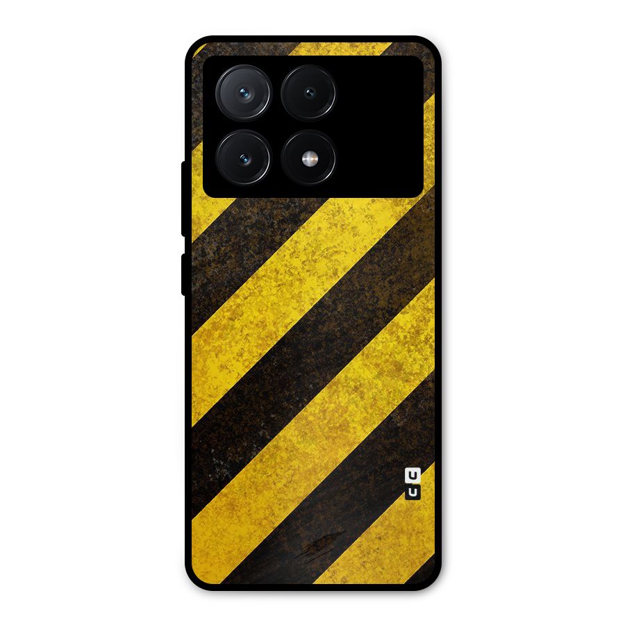 Diagonal Road Pattern Metal Back Case for Poco X6 Pro