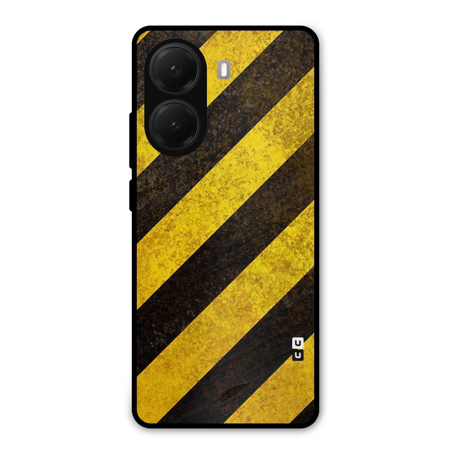 Diagonal Road Pattern Metal Back Case for Poco X7 Pro