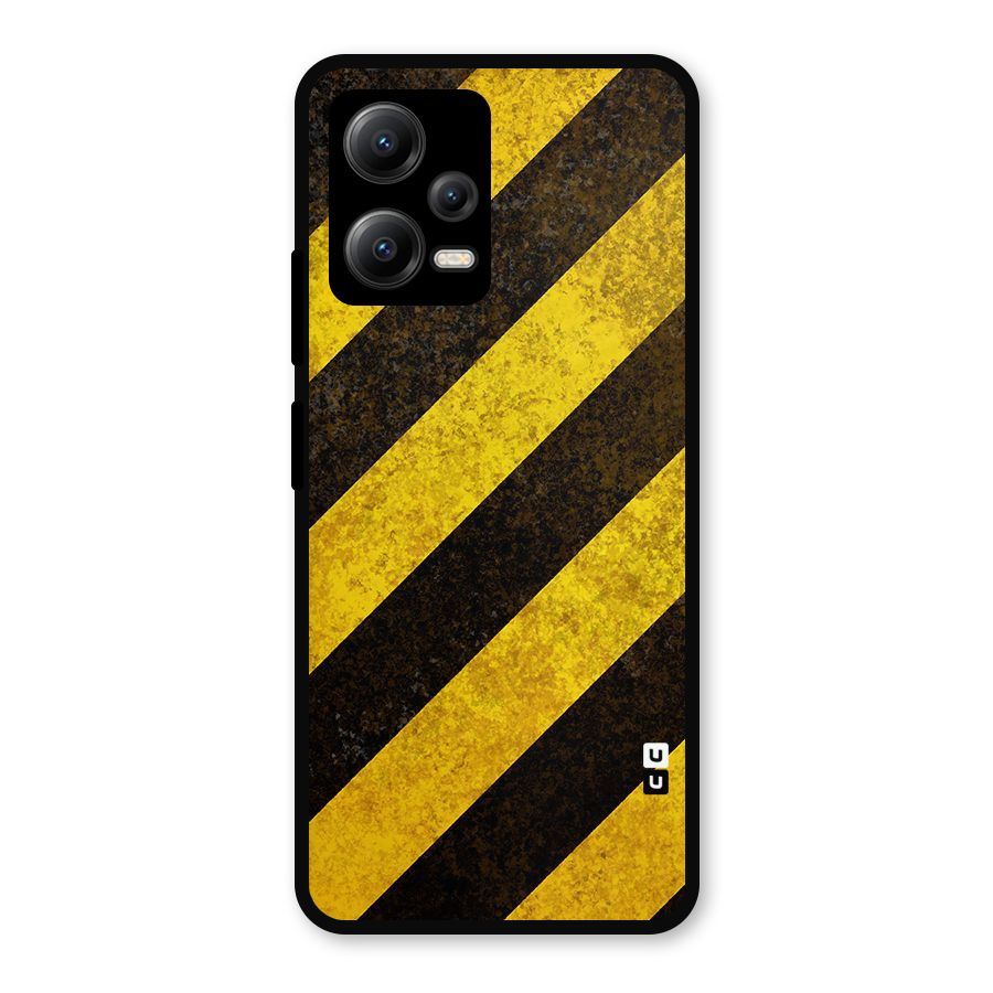 Diagonal Road Pattern Metal Back Case for Redmi Note 12 5G