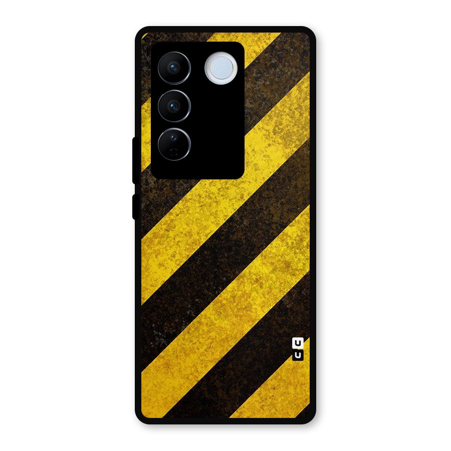 Diagonal Road Pattern Metal Back Case for Vivo V27 Pro