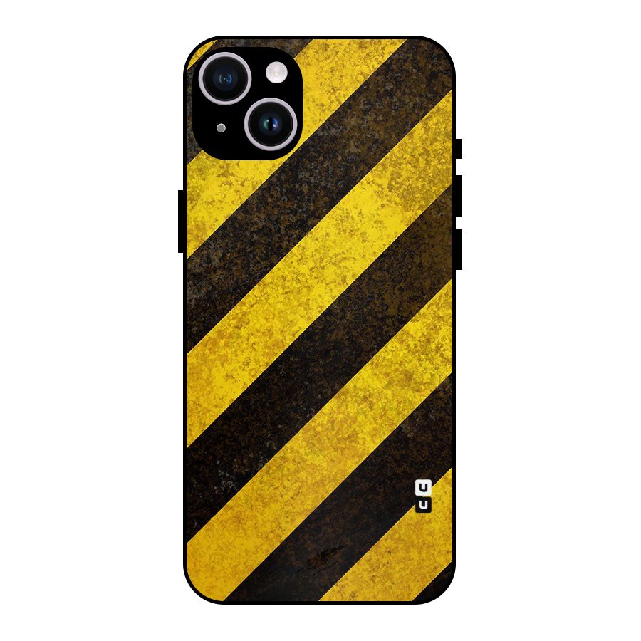 Diagonal Road Pattern Metal Back Case for iPhone 14 Plus