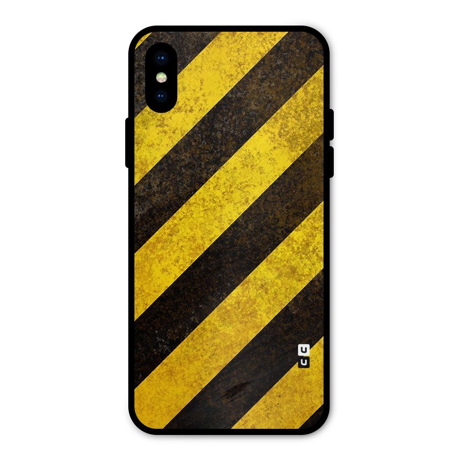 Diagonal Road Pattern Metal Back Case for iPhone XS