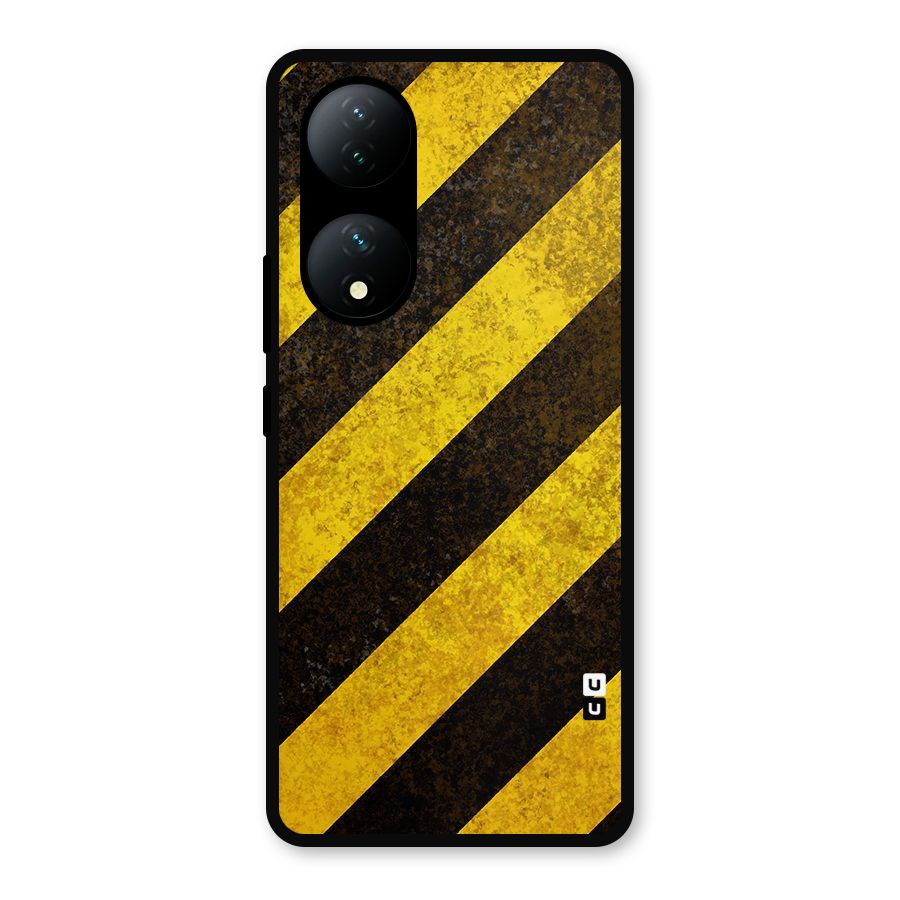 Diagonal Road Pattern Metal Back Case for iQOO Z7