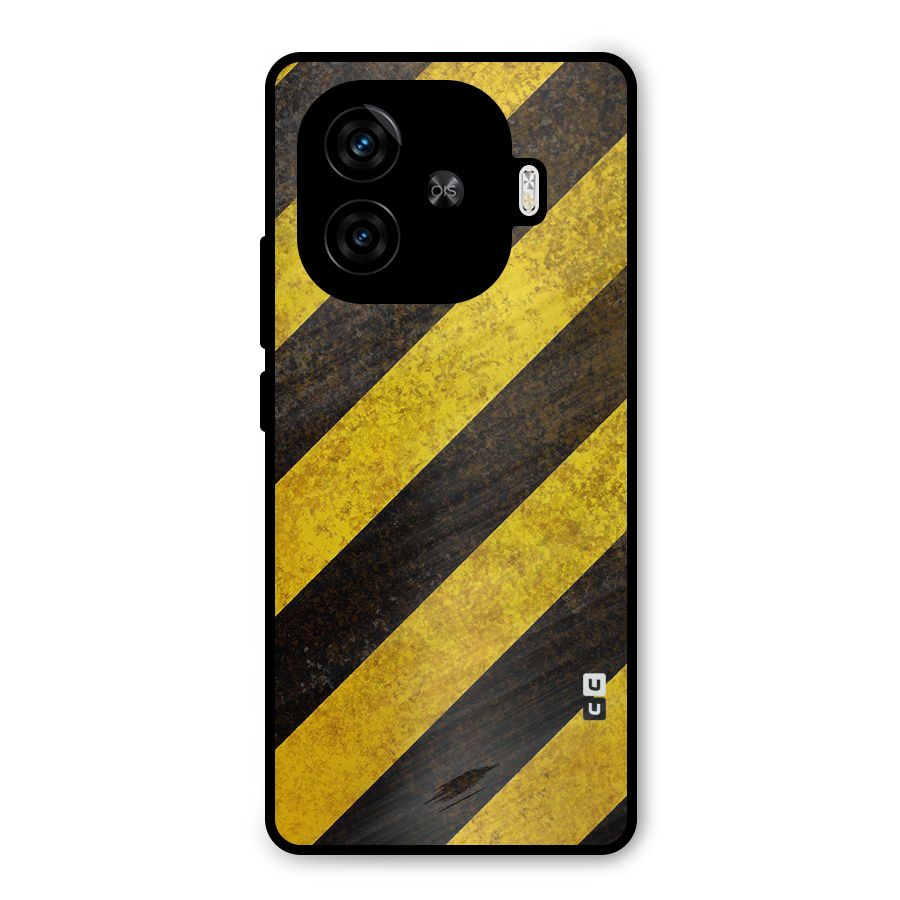 Diagonal Road Pattern Metal Back Case for iQOO Z9 Turbo