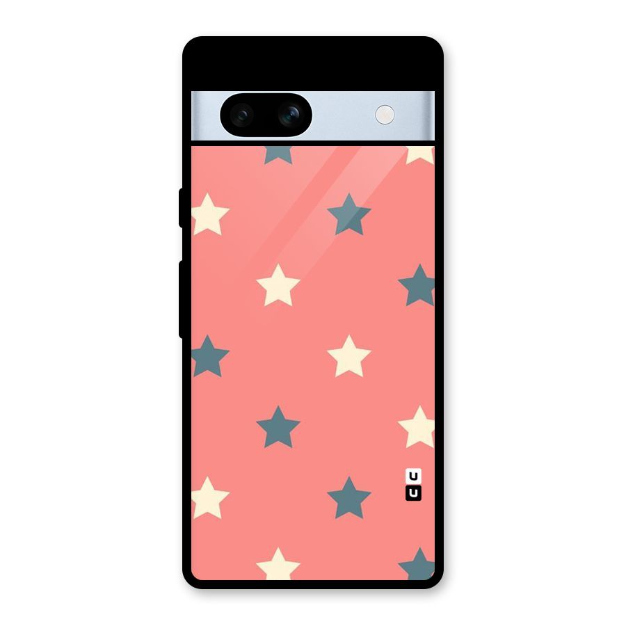 Diagonal Stars Glass Back Case for Google Pixel 7a
