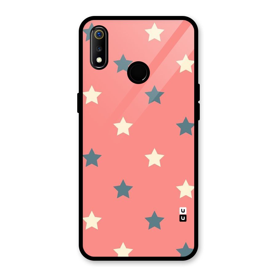 Diagonal Stars Glass Back Case for Realme 3