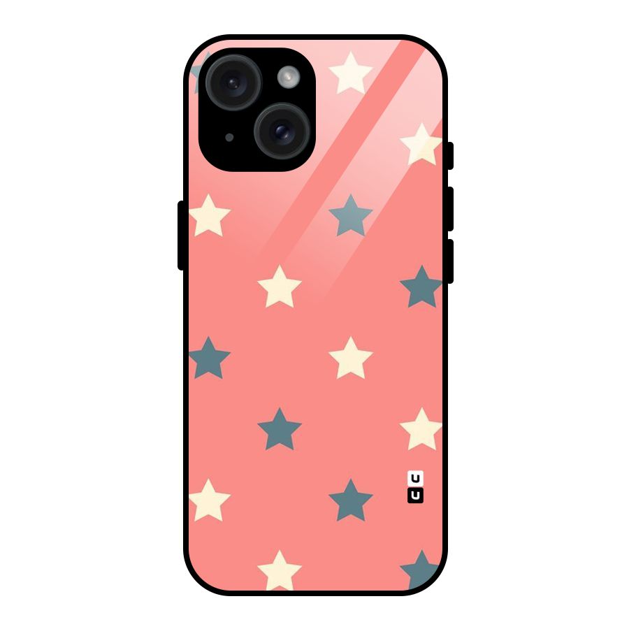 Diagonal Stars Glass Back Case for iPhone 15