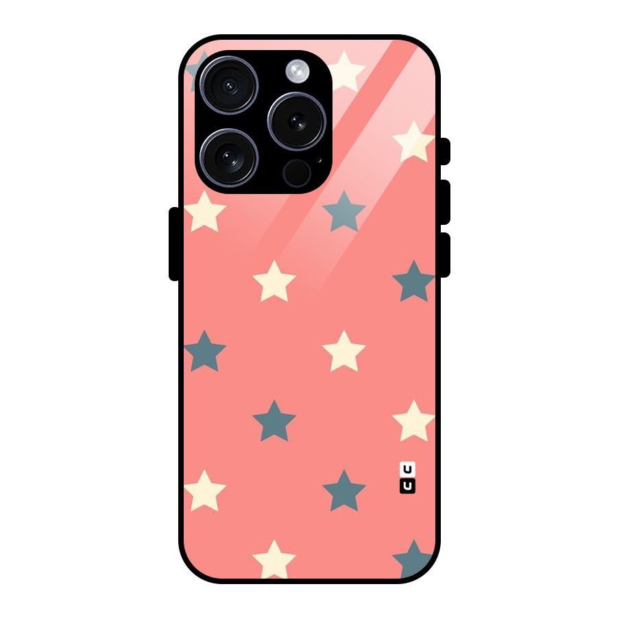 Diagonal Stars Glass Back Case for iPhone 15 Pro