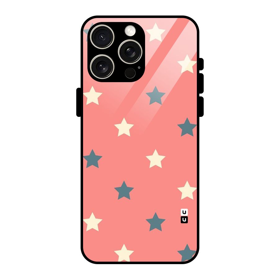 Diagonal Stars Glass Back Case for iPhone 15 Pro Max