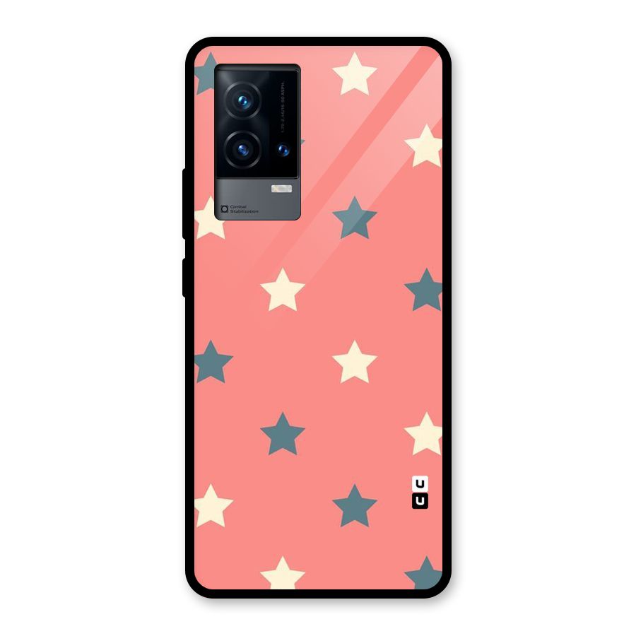 Diagonal Stars Glass Back Case for iQOO 9 5G
