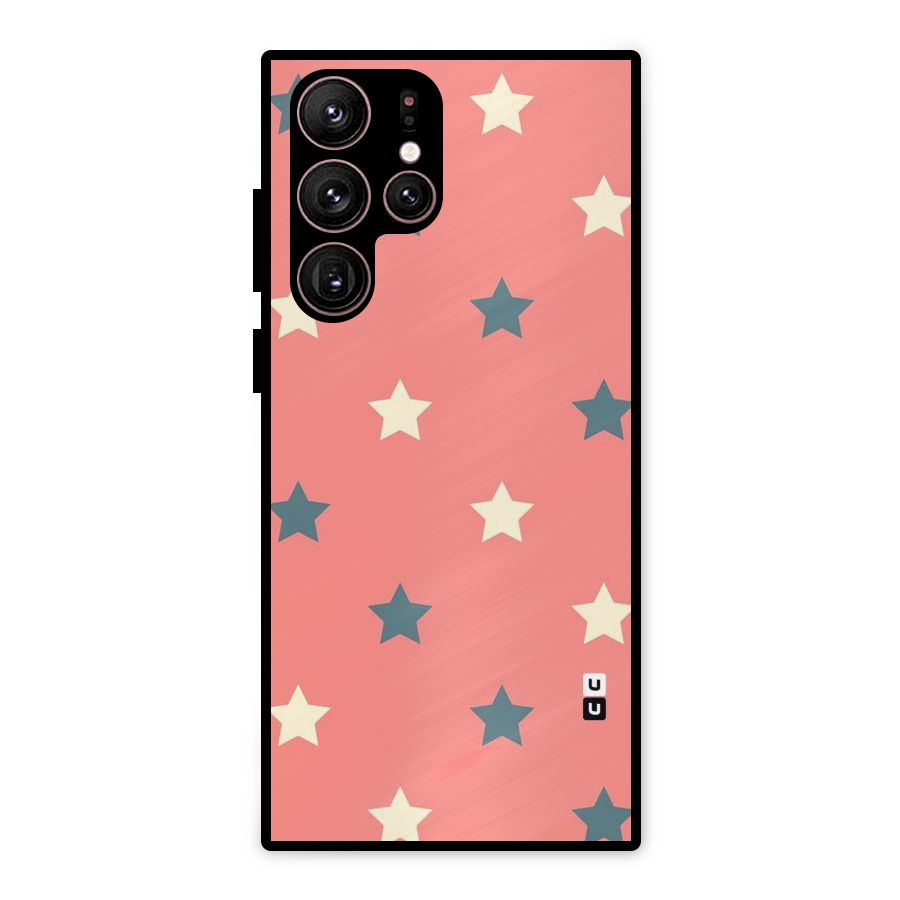 Diagonal Stars Metal Back Case for Galaxy S22 Ultra 5G