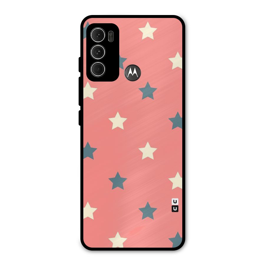 Diagonal Stars Metal Back Case for Moto G60