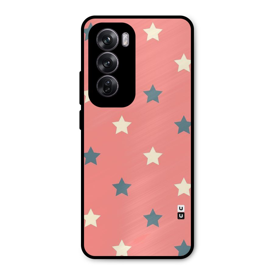 Diagonal Stars Metal Back Case for Oppo Reno12 Pro