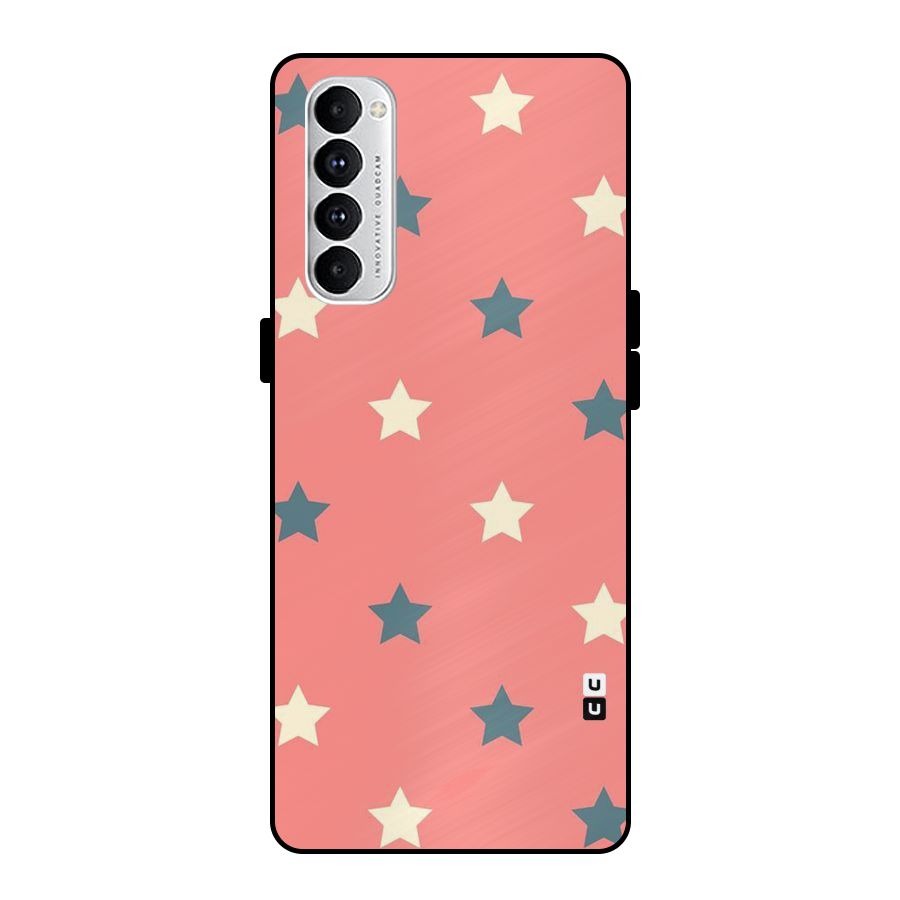Diagonal Stars Metal Back Case for Oppo Reno4 Pro