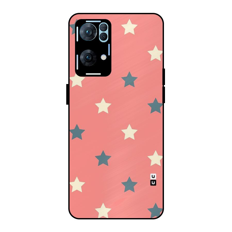 Diagonal Stars Metal Back Case for Oppo Reno7 Pro 5G