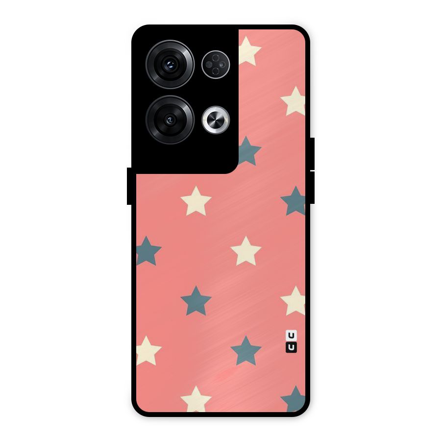 Diagonal Stars Metal Back Case for Oppo Reno8 Pro 5G