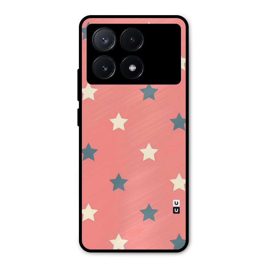 Diagonal Stars Metal Back Case for Poco X6 Pro