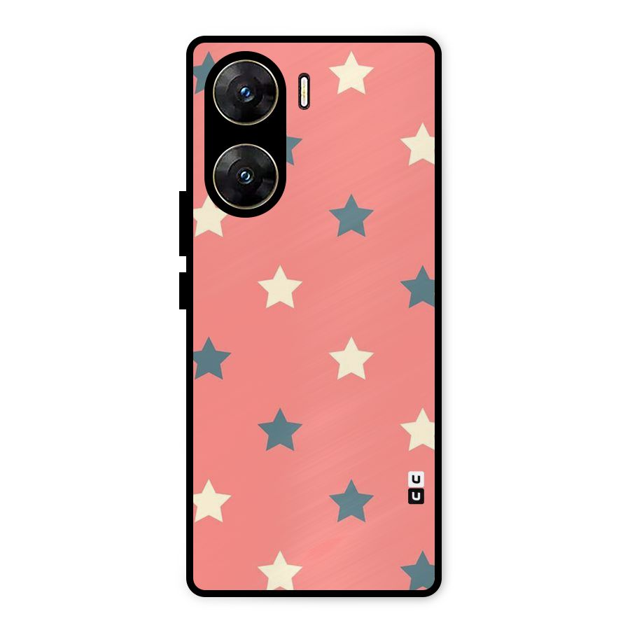 Diagonal Stars Metal Back Case for Vivo V29e