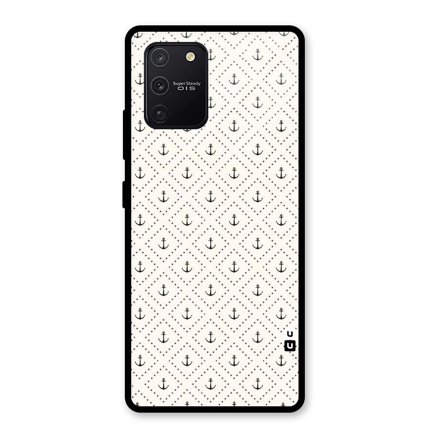 Diamond Anchor Design Glass Back Case for Galaxy S10 Lite