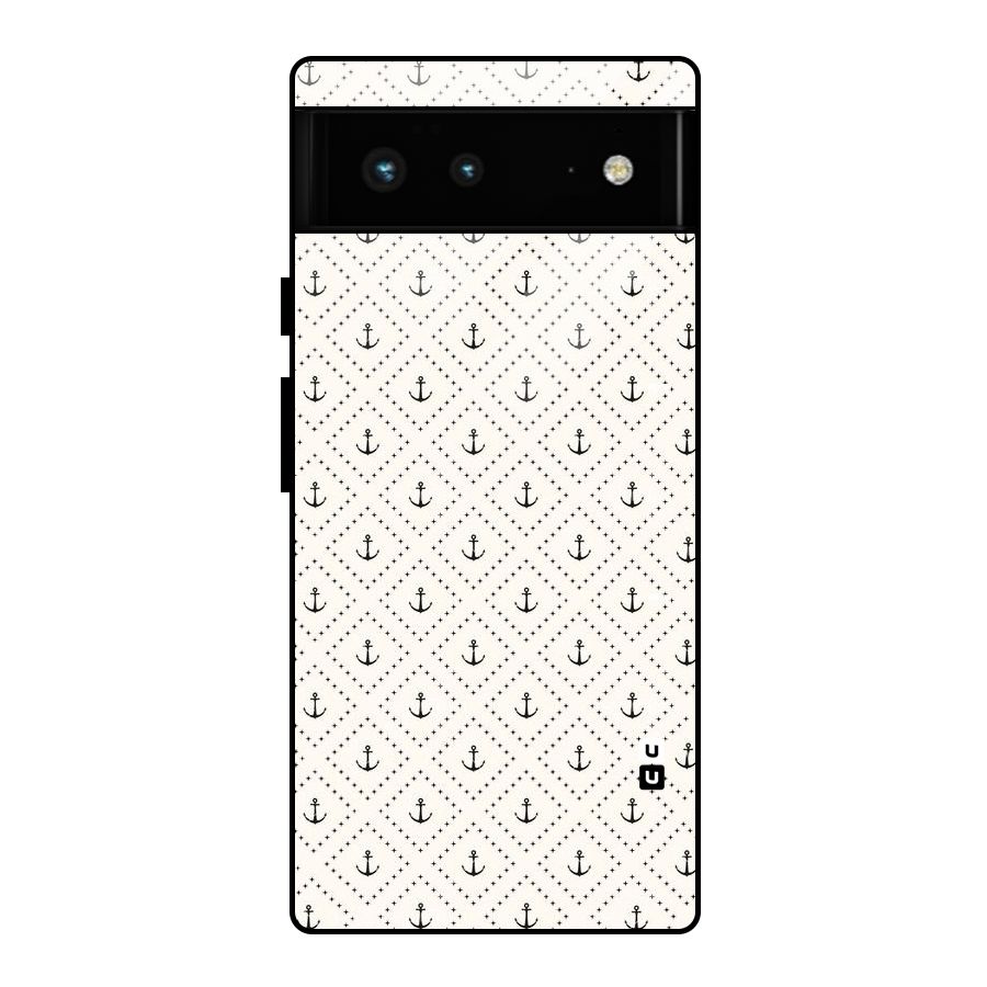 Diamond Anchor Design Glass Back Case for Google Pixel 6