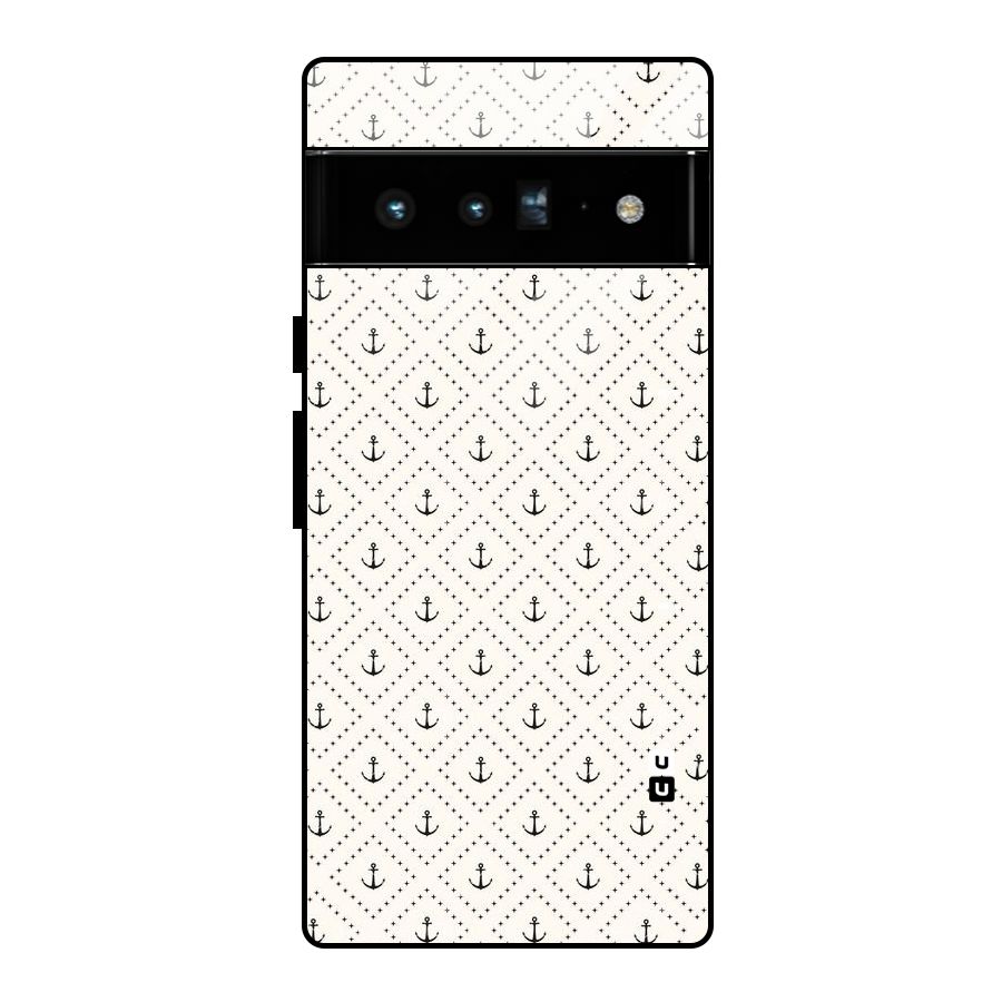 Diamond Anchor Design Glass Back Case for Google Pixel 6 Pro