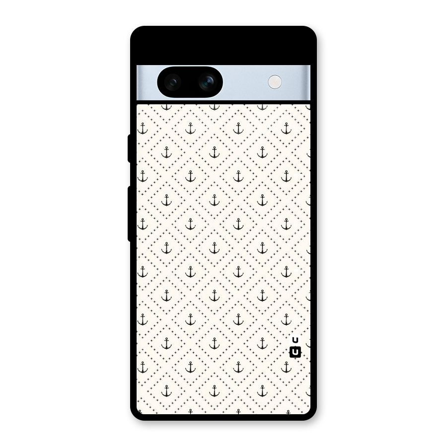 Diamond Anchor Design Glass Back Case for Google Pixel 7a