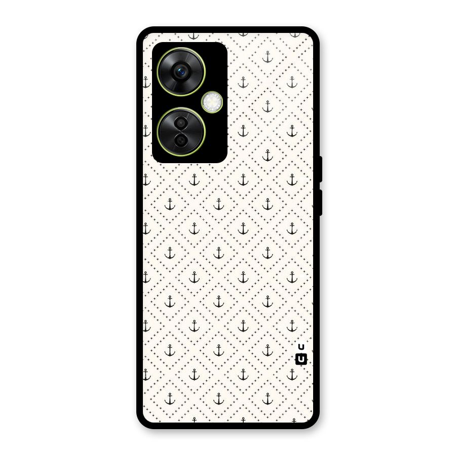 Diamond Anchor Design Glass Back Case for OnePlus Nord CE 3 Lite