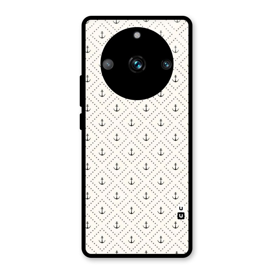 Diamond Anchor Design Glass Back Case for Realme 11 Pro Plus