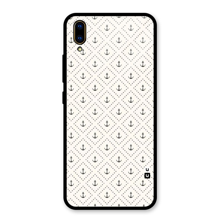Diamond Anchor Design Glass Back Case for Vivo V11 Pro