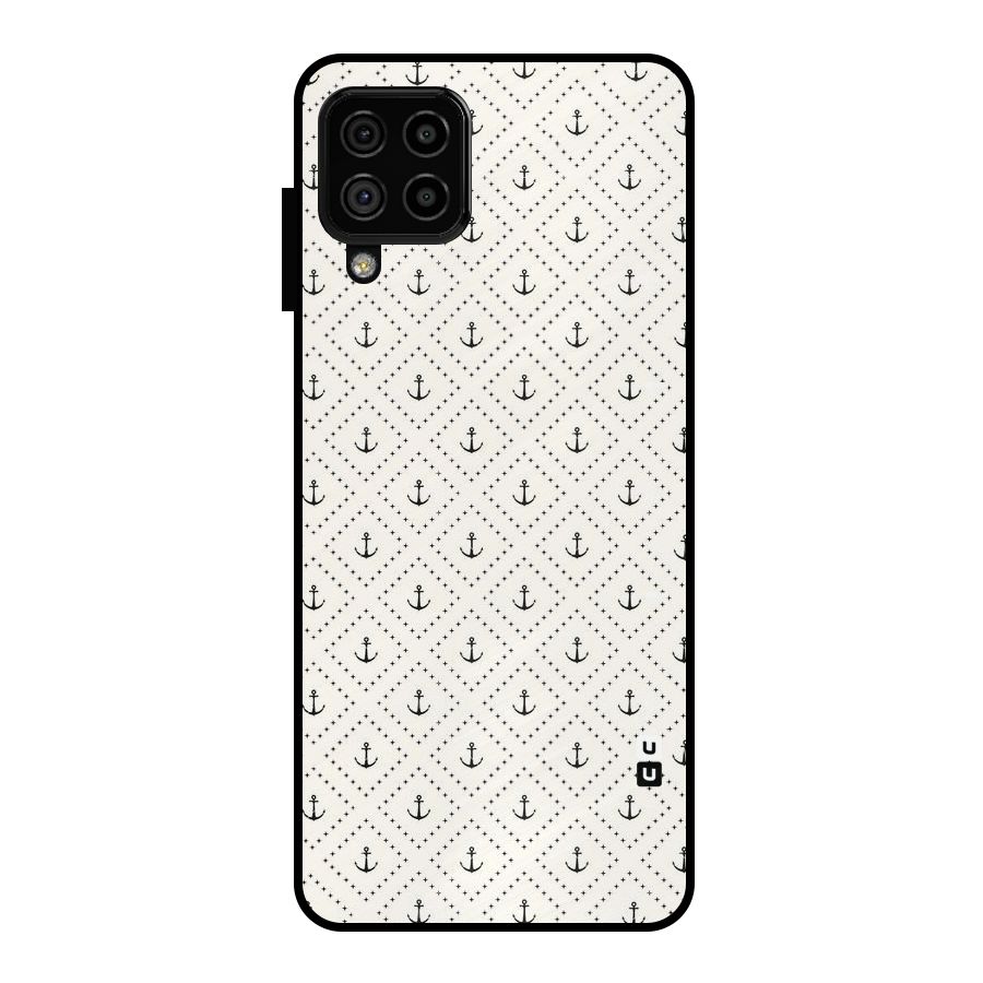 Diamond Anchor Design Metal Back Case for Galaxy A22 4G