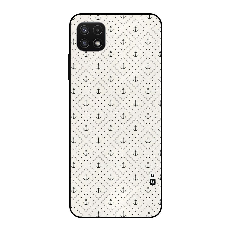 Diamond Anchor Design Metal Back Case for Galaxy A22 5G